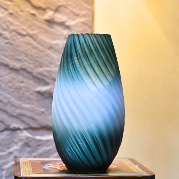 Vase - Turquoise and White Color